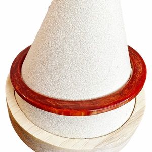 Vintage Bakelite Marbled Red Thin Bangle Bracelet Tested